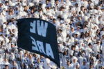 STATE COLLEGE, PA - NOVEMBER 7: Penn State Nittany Lion fans cheer during a game against the Ohio State Buckeyes on November 7, 2009 at Beaver Stadium in State College, Pennsylvania. Ohio State won 24-7. (Photo by Hunter Martin/Getty Images)