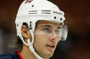 ANAHEIM, CA - OCTOBER 24:  Nikita Filatov #28 of the Columbus Blue Jackets looks on against the Anaheim Ducks at the Honda Center on October 24, 2009 in Anaheim, California.  (Photo by Jeff Gross/Getty Images)