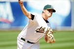 OAKLAND, CA - JUNE 07: Andrew Bailey #40 of the Oakland Athletics pitches against the Baltimore Orioles at the Oakland Coliseum on June 7, 2009 in Oakland, California.  (Photo by Ezra Shaw/Getty Images)