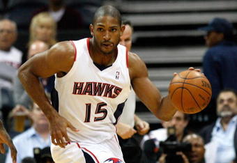 ATLANTA - OCTOBER 28:  Al Horford #15 of the Atlanta Hawks against the Indiana Pacers at Philips Arena on October 28, 2009 in Atlanta, Georgia.  (Photo by Kevin C. Cox/Getty Images)