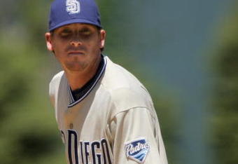 DENVER - APRIL 29:  Starting pitcher Kevin Correia #29 of the San Diego Padres delivers against the Colorado Rockies during MLB action at Coors Field on April 29, 2009 in Denver, Colorado. Correia collected the loss as the Rockies defeated the Padres 7-5.  (Photo by Doug Pensinger/Getty Images)