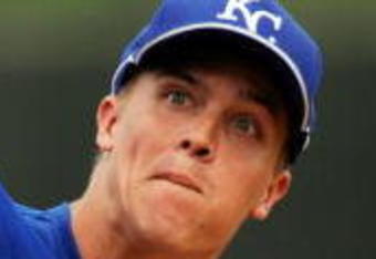 SURPRISE, AZ - MARCH 03:  Pitcher Zack Greinke #23 of the Kansas City Royals warms up before the start of a spring training game against the Cleveland Indians at the Surprise Stadium on March 3, 2009 in Surprise, Arizona.  (Photo by Kevork Djansezian/Getty Images)