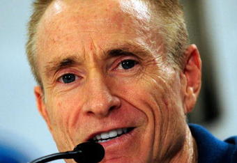 CORAL GABLES, FL - NOVEMBER 19:  Mark Martin, driver of the #5 Kellogg's Chevorlet, speaks to the media during the NASCAR Championship Contenders  Press Conference on November 19, 2009 in Coral Gables, Florida.  (Photo by Sam Greenwood/Getty Images for NASCAR)