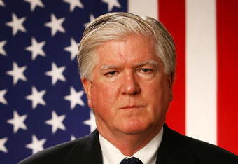 WOODRIDGE, IL - AUGUST 19:  General Manager Brian Burke poses for a portrait during the USA Olympic Men's Ice Hockey Orientation Camp on August 19, 2009 at Seven Bridges Ice Arena in Woodridge, Illinois.  (Photo by Jamie Squire/Getty Images)