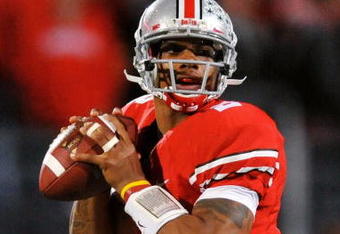 COLUMBUS, OH - NOVEMBER 14:  Quarterback Terrelle Pryor #2 of the Ohio State Buckeyes prepares to pass against the Iowa Hawkeyes at Ohio Stadium on November 14, 2009 in Columbus, Ohio.  (Photo by Jamie Sabau/Getty Images)