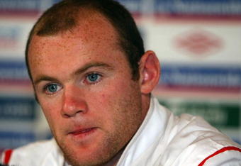 HERTFORD, ENGLAND - OCTOBER 07:  England's Wayne Rooney talks to the media during an England press conference prior to Saturday's World Cup qualifier against Ukraine at The Grove Hotel on October 7, 2009 in Hertford, England.  (Photo by Jamie McDonald/Getty Images)