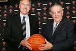 NEW YORK - MAY 13:  New head coach of the New York Knicks Mike D'Antoni (L) and team president Donnie Walsh (R) poses for a photo on May 13, 2008 at Madison Square Garden in New York City. NOTE TO USER: User expressly acknowledges and agrees that, by downloading and or using this Photograph, User is consenting to the terms and conditions of the Getty Images License Agreement.  (Photo by Mike Stobe/Getty Images)