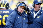 ANN ARBOR, MI - OCTOBER 24:  Head coach Rich Rodriguez of the Michigan Wolverines looks on during the game against the Penn State Nittany Lions on October 24, 2009 at Michigan Stadium in Ann Arbor, Michigan. (Photo by  Gregory Shamus/Getty Images)