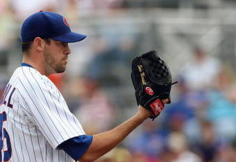 MESA, AZ - MARCH 03:  Starting pitcher Sean Marshall #45 of the Chicago Cubs pitches against the Oakland Athletics during the spring training game at HoHoKam Park on March 3, 2009 in Mesa, Arizona. The Cubs defeated the A's 6-4.  (Photo by Christian Petersen/Getty Images)