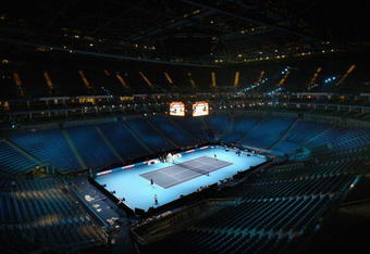 LONDON, ENGLAND - NOVEMBER 21:  A general view of the court during the Barclays ATP World Tour Finals - previews at O2 Arena on November 21, 2009 in London, England.  (Photo by Julian Finney/Getty Images)