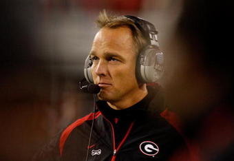 ATHENS, GA - NOVEMBER 21:  Head coach Mark Richt of the Georgia Bulldogs looks on from the sidelines during the game against the Kentucky Wildcats at Sanford Stadium on November 21, 2009 in Athens, Georgia.  (Photo by Kevin C. Cox/Getty Images)