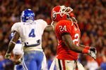 ATHENS, GA - NOVEMBER 21:  Washaun Ealey #24 of the Georgia Bulldogs reacts after fumbling the ball inside the five-yard line during the final minutes of their 34-27 loss the Kentucky Wildcats at Sanford Stadium on November 21, 2009 in Athens, Georgia.  (Photo by Kevin C. Cox/Getty Images)