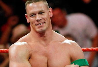 LAS VEGAS - AUGUST 24:  Wrestler John Cena appears in the ring during the WWE Monday Night Raw show at the Thomas & Mack Center August 24, 2009 in Las Vegas, Nevada.  (Photo by Ethan Miller/Getty Images)