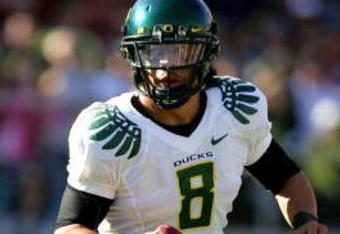 PALO ALTO, CA - NOVEMBER 07:  Jeremiah Masoli #8 of the Oregon Ducks in action during their game against the Stanford Cardinal at Stanford Stadium on November 7, 2009 in Palo Alto, California.  (Photo by Ezra Shaw/Getty Images)