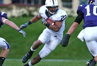 EVANSTON, IL - OCTOBER 31: Evan Royster #22 of the Penn State Nittany Lions runs against the Northwestern Wildcats at Ryan Field on October 31, 2009 in Evanston, Illinois. (Photo by Jonathan Daniel/Getty Images)