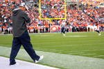 DENVER - NOVEMBER 22:  Head coach Josh McDaniels of the Denver Broncos paces the sideline as he leads his team against the San Diego Chargers during NFL action at Invesco Field at Mile High on November 22, 2009 in Denver, Colorado. The Chargers defeated the Broncos 32-3.  (Photo by Doug Pensinger/Getty Images)
