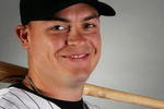 JUPITER, FL - FEBRUARY 22:  Dallas McPherson #8 of the Florida Marlins poses during photo day at Roger Dean Stadium February 22, 2008 in Jupiter, Florida.  (Photo by Doug Benc/Getty Images)