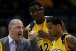 MILWAUKEE - JANUARY 24: Head coach Buzz Williams of the Marquette Golden Eagles gives instructions to Jerel McNeal #22, Chris Otule #42 and Dominic James #1 during a game against the DePaul Blue Demons on January 24, 2009 at the Bradley Center in Milwaukee, Wisconsin. Marquette defeated DePaul 79-70. (Photo by Jonathan Daniel/Getty Images)