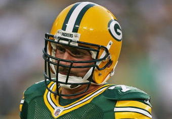 GREEN BAY, WI - SEPTEMBER 13: Aaron Kampman #74 of the Green Bay Packers participates in warm-ups before a game against the Chicago Bears on September 13, 2009 at Lambeau Field in Green Bay, Wisconsin. The Packers defeated the Bears 21-15.  (Photo by Jonathan Daniel/Getty Images)