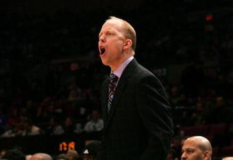 NEW YORK - MARCH 12: Mick Cronin head coach of the Cincinnati Bearcats reacts on the sideline against the Pittsburgh Panthers during the 2008 Big East Men's Basketball Championship at Madison Square Garden on March 12, 2008 in New York City.  (Photo by Jim McIsaac/Getty Images)
