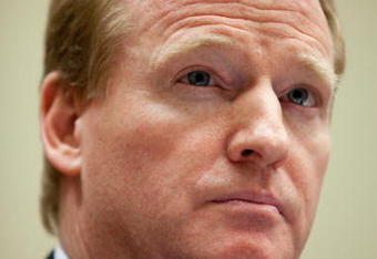 WASHINGTON - NOVEMBER 03: National Football League Commissioner Roger Goodell testifies on Capitol Hill on November 3, 2009 in Washington, DC. The hearing focused on doping in professional sports.(Photo by Brendan Hoffman/Getty Images)