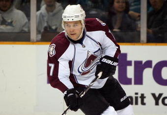 SAN JOSE, CA - OCTOBER 30:  TJ Hensick #7 of the Colorado Avalanche in action during their game against the San Jose Sharks at the HP Pavilion on October 30, 2009 in San Jose, California.  (Photo by Ezra Shaw/Getty Images)