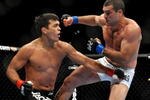 LOS ANGELES, CA - OCTOBER 24:  UFC Light Heavyweight Champion Lyoto Machida (R) battles with UFC Light Heavyweight challenger Mauricio Rua (L) during their title fight at UFC 104 at Staples Center on October 24, 2009 in Los Angeles, California.  (Photo by Jon Kopaloff/Getty Images)