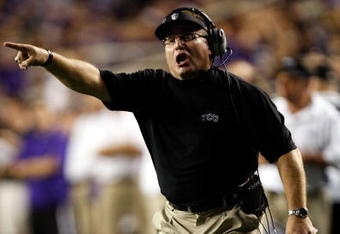 FORT WORTH, TX - NOVEMBER 14:  Head coach Gary Patterson of the TCU Horned Frogs at Amon G. Carter Stadium on November 14, 2009 in Fort Worth, Texas.  (Photo by Ronald Martinez/Getty Images)
