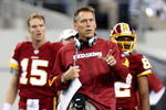 ARLINGTON, TX - NOVEMBER 22:  Head coach Jim Zorn of the Washington Redskins at Cowboys Stadium on November 22, 2009 in Arlington, Texas.  (Photo by Ronald Martinez/Getty Images)