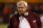BLACKSBURG, VA - OCTOBER 29:  Head coach Frank Beamer of the Virginia Tech University Hokies reacts as he walks the sidelines during the second half of the game against the North Carolina Tar Heels at Lane Stadium on October 29, 2009 in Blacksburg, Virginia.  (Photo by Scott Halleran/Getty Images)