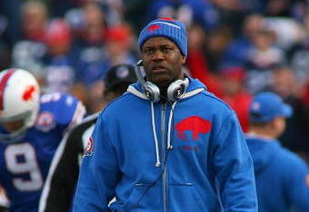 ORCHARD PARK, NY - NOVEMBER 29:  Perry Fewell, head coach of the Buffalo Bills walks the sidelines during a timeout against the Miami Dolphins at Ralph Wilson Stadium on November 29, 2009 in Orchard Park, New York. Buffalo won 31-14.(Photo by Rick Stewart/Getty Images)