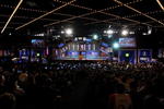 NEW YORK - JUNE 25:  A general view of the stage during the 2009 NBA Draft at the Wamu Theatre at Madison Square Garden June 25, 2009 in New York City. NOTE TO USER: User expressly acknowledges and agrees that, by downloading and/or using this Photograph, User is consenting to the terms and conditions of the Getty Images License Agreement.  (Photo by Jim McIsaac/Getty Images)