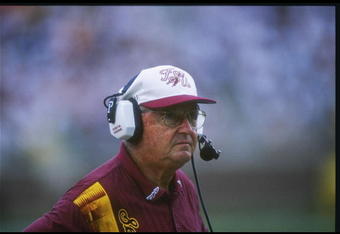 28 Sep 1996: Head Coach Bobby Bowden of Florida State University during the Seminoles 13-0 win over the University of North Carolina at Doak Campbell Stadium in Tallahassee, Florida.