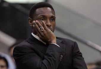 DALLAS - APRIL 25:  Head coach Avery Johnson of the Dallas Mavericks watches as his team takes on the New Orleans Hornets in Game Three of the Western Conference Quarterfinals during the 2008 NBA Playoffs at the American Airlines Center on April 25, 2008 in Dallas, Texas. The Mavericks won 97-87  (Photo by Layne Murdoch/Getty Images)