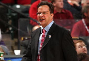 INDIANAPOLIS - MARCH 12:  Head coach Tom Crean of  the Indiana Hoosiers looks on against the Penn State Nittany Lions during the first round of the Big Ten Men's Basketball Tournament at Conseco Fieldhouse on March 12, 2009 in Indianapolis, Indiana.  (Photo by Jonathan Daniel/Getty Images)