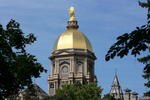 SOUTH BEND, IN - SEPTEMBER 19: A general view of the 'Golden Dome' on the campus of Notre Dame University before a game between the Notre Dame Fighting Irish and the Michigan State Spartans on September 19, 2009 at Notre Dame Stadium in South Bend, Indiana. (Photo by Jonathan Daniel/Getty Images)