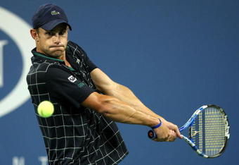 NEW YORK - AUGUST 31:   Andy Roddick returns a shot against  Bjorn Phau of Germany during day one of the 2009 U.S. Open at the USTA Billie Jean King National Tennis Center on August 31, 2009 in Flushing neighborhood of the Queens borough of New York City.  (Photo by Al Bello/Getty Images)