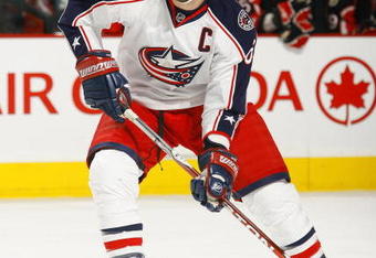 OTTAWA - NOVEMBER 26:  Rick Nash #61 of the Columbus Blue Jackets skates against the Ottawa Senators during their game at Scotiabank Place on November 26, 2009 in Ottawa, Ontario, Canada. The Senators defeated the Blue Jackets 2-1. (Photo by Phillip MacCallum/Getty Images)