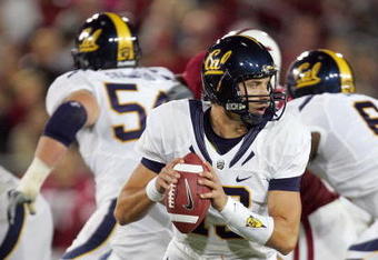 PALO ALTO, CA - NOVEMBER 21:  Kevin Riley #13 of the California Bears in action during their game against the Stanford Cardinal at Stanford Stadium on November 21, 2009 in Palo Alto, California.  (Photo by Ezra Shaw/Getty Images)