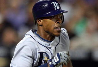 NEW YORK - JUNE 19:  B.J. Upton #2 of the Tampa Bay Rays runs against the New York Mets on June 19, 2009 at Citi Field in the Flushing neighborhood of the Queens borough of New York City.  (Photo by Jim McIsaac/Getty Images)