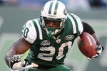 EAST RUTHERFORD, NJ - NOVEMBER 29:  Thomas Jones #20 of the New York Jets against the Carolina Panthers at Giants Stadium on November 29, 2009 in East Rutherford, New Jersey.  (Photo by Nick Laham/Getty Images)