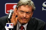 PHILADELPHIA - OCTOBER 27:  Major League Baseball commissioner Bud Selig listens to a question from the media after explaining the rules involved with suspending game five of the 2008 MLB World Series between the Philadelphia Phillies and the Tampa Bay Rays till 8:00 pm (EST) on October 28 at the earliest of the Philadelphia Phillies at a press conference on October 27, 2008 at Citizens Bank Park in Philadelphia, Pennsylvania.  (Photo by Elsa/Getty Images)