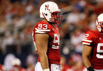 ARLINGTON, TX - DECEMBER 05:  Defensive tackle Ndamukong Suh #93 of the Nebraska Cornhuskers at Cowboys Stadium on December 5, 2009 in Arlington, Texas.  (Photo by Ronald Martinez/Getty Images)