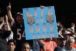 CHICAGO - OCTOBER 8:  A happy Bears fans cheers during a game between the Chicago Bears and the Buffalo Bills at Soldier Field on October 8, 2006 in Chicago, Illinois.  The Bears won 40-7.  (Photo by Jonathan Daniel/Getty Images)
