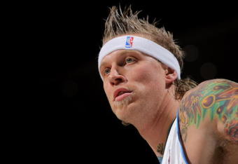 DENVER - OCTOBER 28:  Chris Andersen #11 of the Denver Nuggets looks on while awaiting a free throw against the Utah Jazz during NBA action at Pepsi Center on October 28, 2009 in Denver, Colorado. The Nuggets defeated the Jazz 114-105.  (Photo by Doug Pensinger/Getty Images)