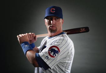 MESA, AZ - FEBRUARY 23:  Jake Fox of the Chicago Cubs poses during photo day at the Fitch Park Spring Training complex on February 23, 2009 in Mesa, Arizona. (Photo by Donald Miralle/Getty Images)