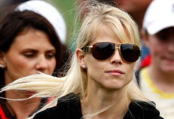 AUGUSTA, GA - APRIL 12:  Elin Woods watches the play of her husband Tiger Woods during the third round of the 2008 Masters Tournament at Augusta National Golf Club on April 12, 2008 in Augusta, Georgia.  (Photo by Jamie Squire/Getty Images)