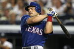 NEW YORK - AUGUST 25:  Ivan Rodriguez #7 of the Texas Rangers bats against the New York Yankees  on August 25, 2009 at Yankee Stadium in the Bronx borough of New York City. (Photo BY Al Bello/Getty Images)