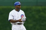 CHICAGO - AUGUST 28: Milton Bradley #21 of the Chicago Cubs stands on second base after hitting a double against the New York Mets on August 28, 2009 at Wrigley Field in Chicago, Illinois. The Cubs defeated the Mets 5-2. (Photo by Jonathan Daniel/Getty Images)
