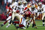 LANDOVER, MD - DECEMBER 06:  Robert Meachem #17 of the New Orleans Saints catches a fumble by Kareem Moore #41of the Washington Redskins on December 6, 2009 at FedExField in Landover, Maryland.  (Photo by Chris McGrath/Getty Images)